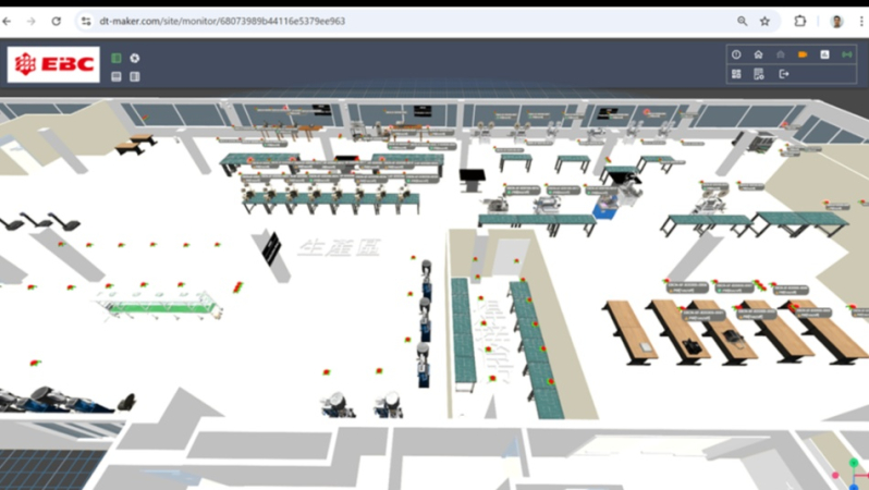 EBC新呈工業新廠數位孿生監測