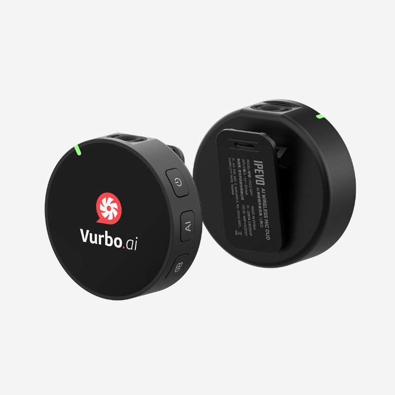  IPEVO AI 無線領夾麥克風 (1對2)
