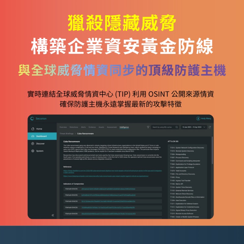 新一代網路檢測與響應NDR防禦系統 - Secorion 資安獵捕平台